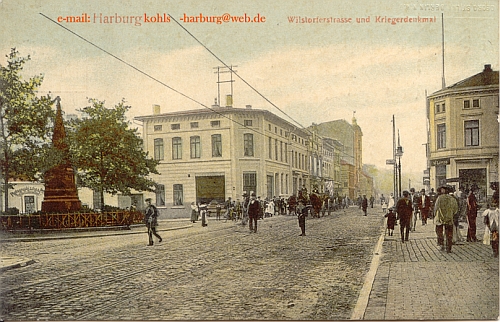 Harburg - Wilstorferstrasse mit Kriegerdenkmal